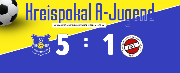 Ergebnisanzeige des Kreispokals A-Jugend mit den Teams SV Frömmersbach und Heiligenhäuser SV.