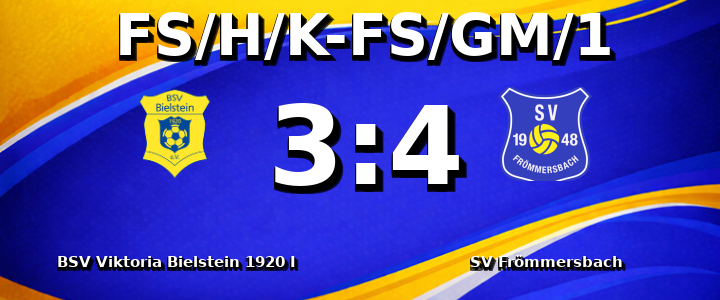 BSV Viktoria Bielstein 1920 e.V. I - SV Frömmersbach 3:4