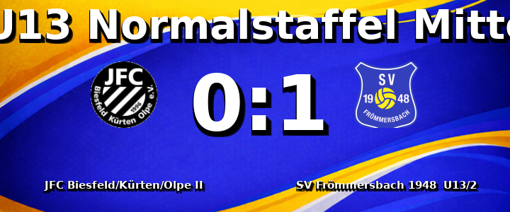 JFC Biesfeld/Kürten/Olpe II - SV Frömmersbach 1948 e.V. U13/2 0:1